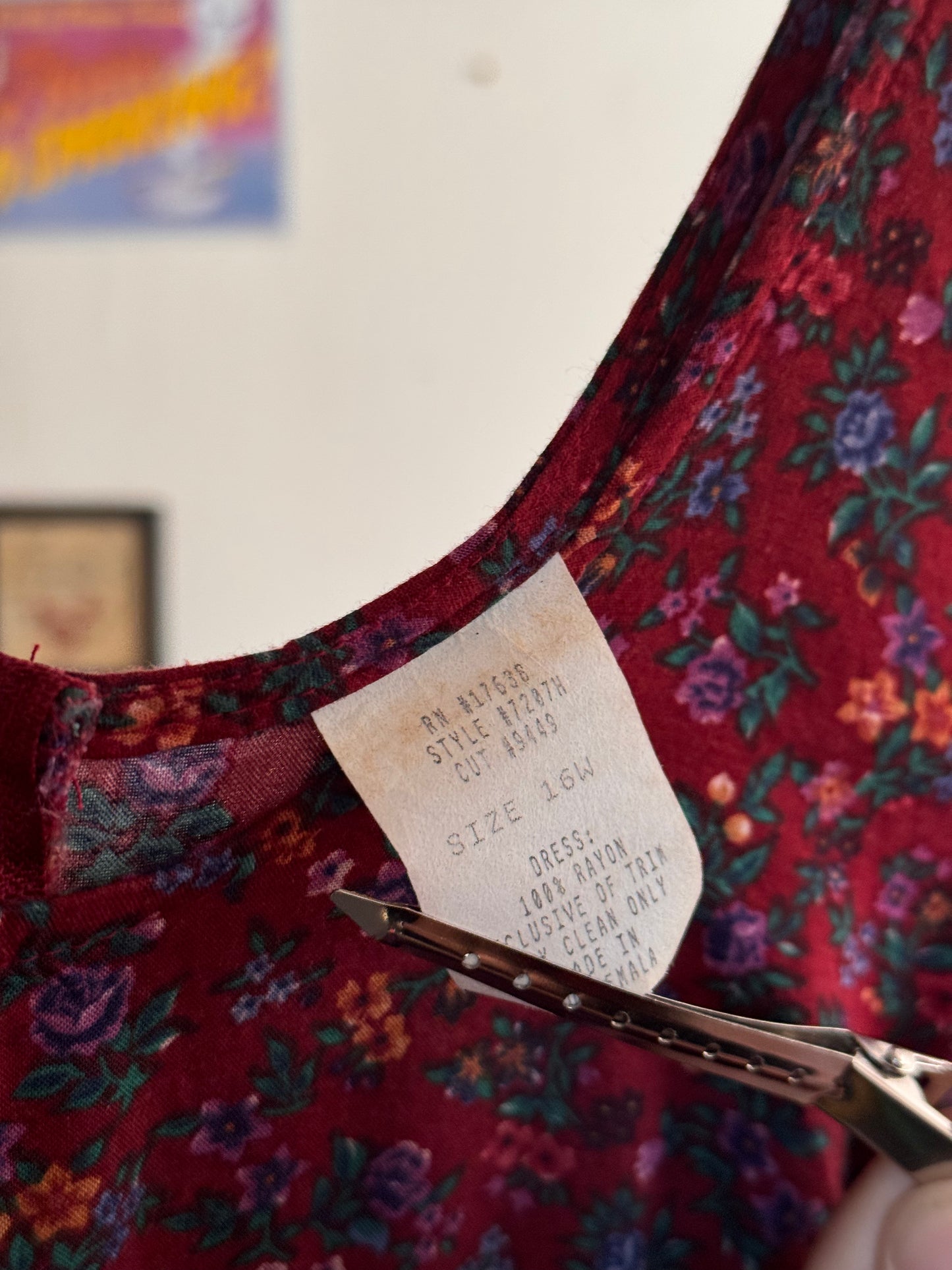 90s Floral Print Dress (16W)