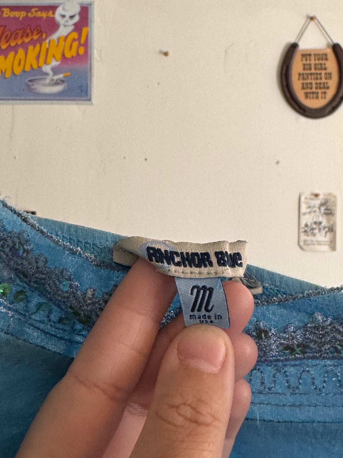 2000s Anchor Blue Sequin Cami  (M)