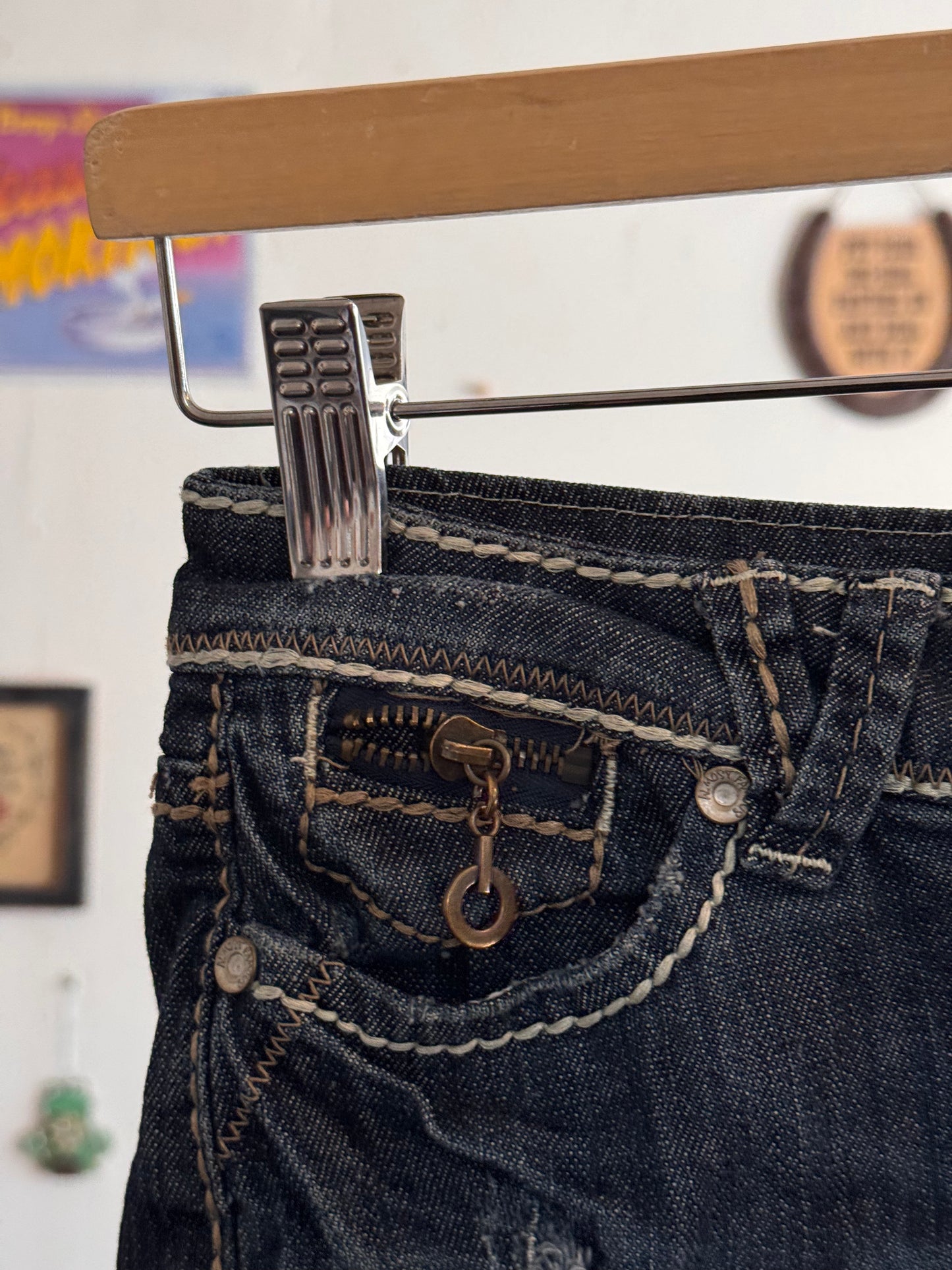 2000s Dark Wash Denim Mini Skirt (0)