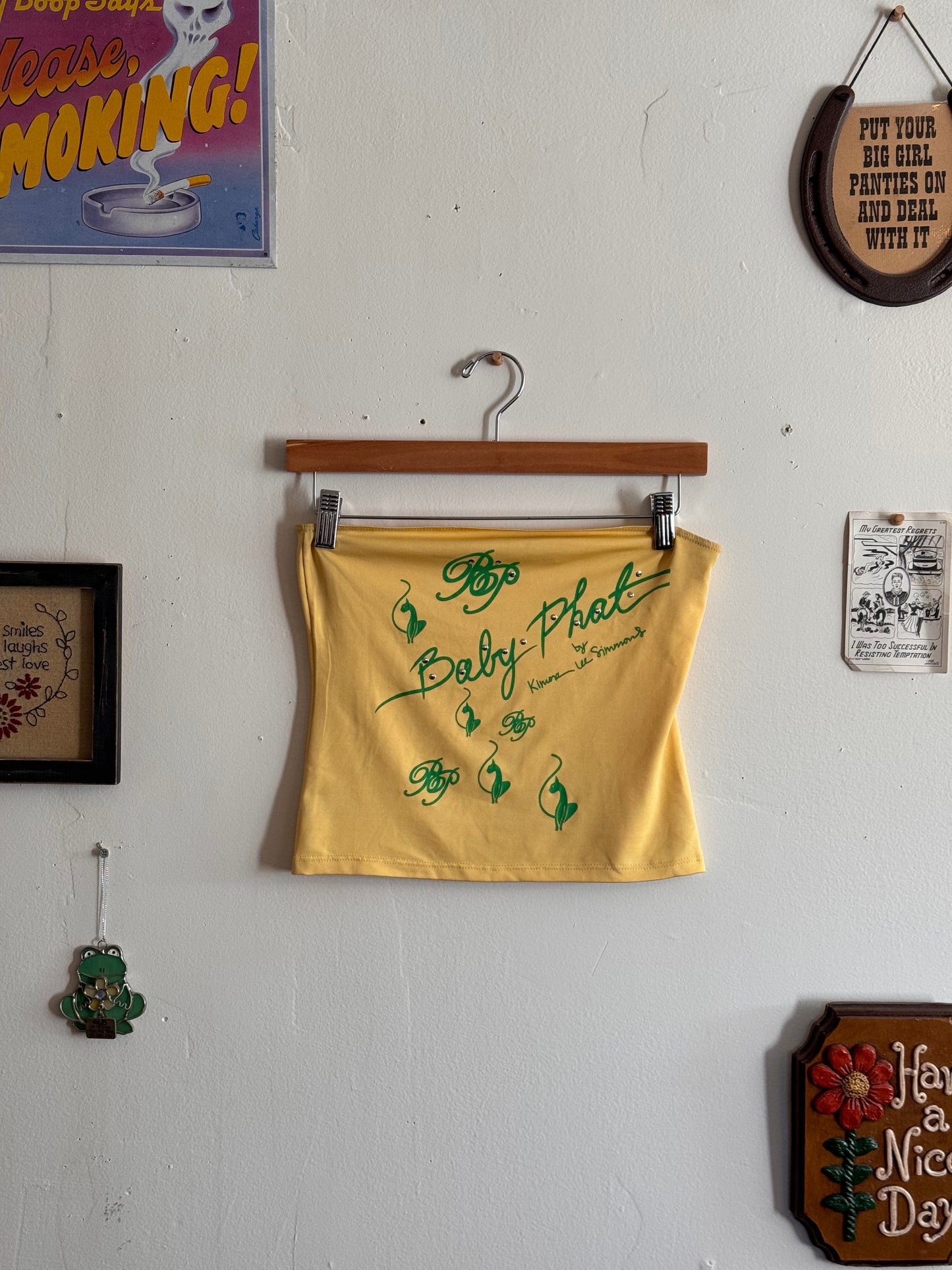 2000s Yellow Baby Phat Tube Top (M)
