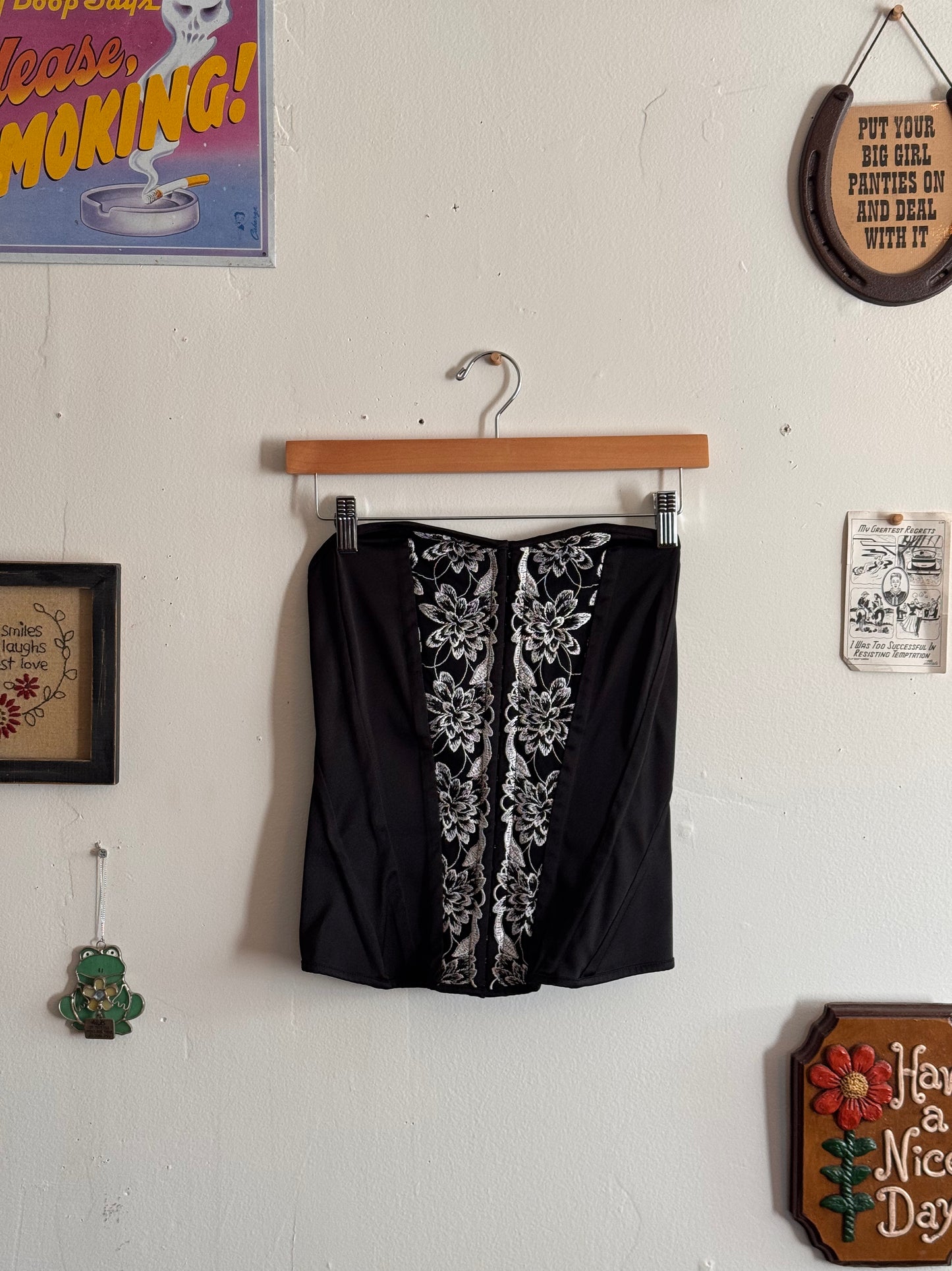 2000s Charlotte Russe Black Corset (M)