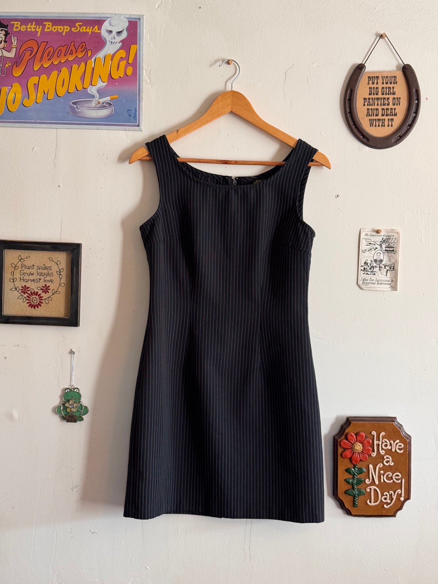 2000s Fredrick of Hollywood Pinstripe Dress (M/L)