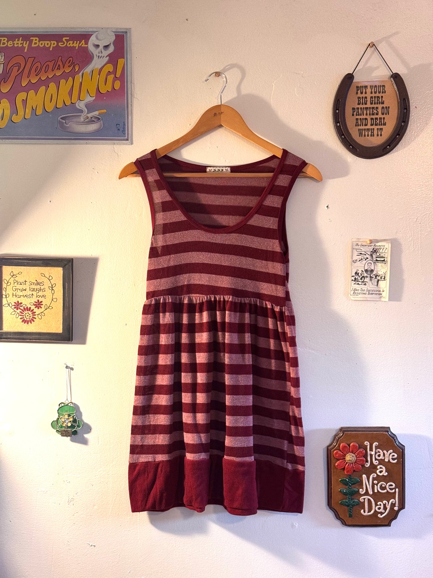 2000s F21 Striped Baby Doll Dress