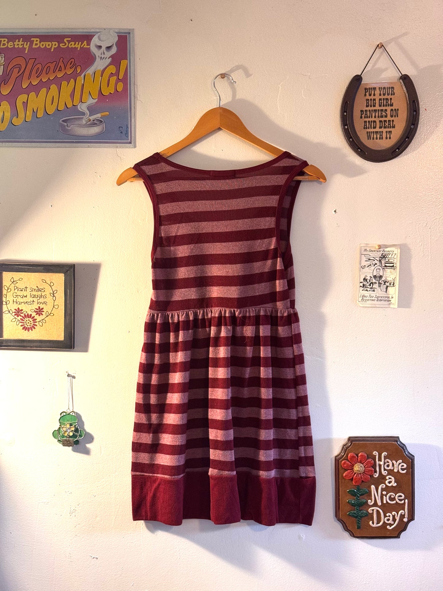 2000s F21 Striped Baby Doll Dress